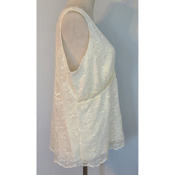 Worthington Womans 1X Lined Lace Tank Cami 1X Cream Coquette Angelic Bohemian - Picture 4 of 11
